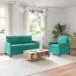 Preview: ARDEBO.de - Sofa Set 2 stk. Türkis Samt