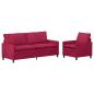 Preview: Sofa Set 2 stk. Weinrot Samt