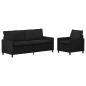 Preview: Sofa Set 2 stk. Schwarz Samt
