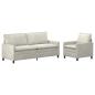 Preview: Sofa Set 2 stk. Creme Samt