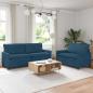 Preview: ARDEBO.de - Sofa Set 2 stk. Blau Samt