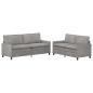 Preview: Sofa Set 2 stk. Hellgrau Samt