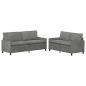 Preview: Sofa Set 2 stk. Dunkelgrau Samt