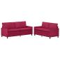 Preview: Sofa Set 2 stk. Weinrot Samt