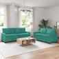 Preview: ARDEBO.de - Sofa Set 2 stk. Türkis Samt