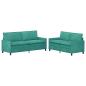 Preview: Sofa Set 2 stk. Türkis Samt