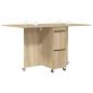 Preview: Esstisch 140 x 80 x 77 cm Holzwerkstoff Sonoma-Eiche