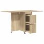 Preview: Esstisch 140 x 80 x 77 cm Holzwerkstoff Sonoma-Eiche