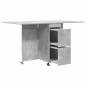 Preview: Esstisch 140 x 80 x 77 cm Holzwerkstoff Betongrau Rechtwinklig