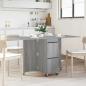 Preview: ARDEBO.de - Esstisch 140 x 80 x 77 cm Holzwerkstoff Grau Sonoma