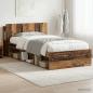 Preview: ARDEBO.de - Bettgestell mit Stauraum Altholz 90 x 190 cm Holzwerkstoff