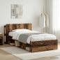 Preview: ARDEBO.de - Bettgestell mit Stauraum Altholz 90 x 200 cm Holzwerkstoff