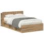 Preview: Bettgestell mit Stauraum Artisan-Eiche 120 x 190 cm