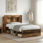 Preview: ARDEBO.de - Bettgestell mit Stauraum Altholz 100 x 200 cm Holzwerkstoff