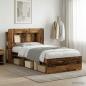 Preview: ARDEBO.de - Bettgestell mit Stauraum Altholz 90 x 200 cm Holzwerkstoff
