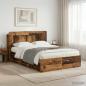 Preview: ARDEBO.de - Bettgestell mit Stauraum Altholz 135 x 190 cm Holzwerkstoff
