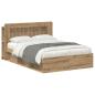 Preview: Bettgestell mit Stauraum Artisan-Eiche 140 x 190 cm