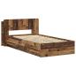 Preview: Bettgestell mit Stauraum und Kopfteil Altholz 80 x 200 cm