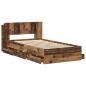 Preview: Bettgestell mit Stauraum und Kopfteil Altholz 80 x 200 cm