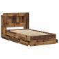 Preview: Bettgestell mit Stauraum und Kopfteil Altholz 80 x 200 cm