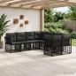 Preview: ARDEBO.de - Outdoor-Sofagarnitur 8 stk. Schwarz und Dunkelgrau Polyester