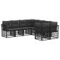 Preview: Outdoor-Sofagarnitur 8 stk. Schwarz und Dunkelgrau Polyester
