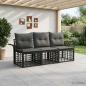 Preview: ARDEBO.de - Outdoor-Sofagarnitur 3 stk. Schwarz und Dunkelgrau Polyester