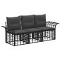 Preview: Outdoor-Sofagarnitur 3 stk. Schwarz und Dunkelgrau Polyester