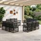 Preview: ARDEBO.de - Outdoor-Sofagarnitur 12 Stk. Schwarz und Dunkelgrau Polyester