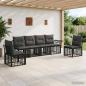 Preview: ARDEBO.de - Outdoor-Sofagarnitur 6 stk. Schwarz und Dunkelgrau Polyester