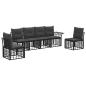 Preview: Outdoor-Sofagarnitur 6 stk. Schwarz und Dunkelgrau Polyester