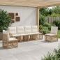 Preview: ARDEBO.de - Outdoor-Sofagarnitur 6 stk. Natürlich und Cremweiß Polyester