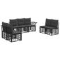 Preview: Outdoor-Sofagarnitur 7 stk. Schwarz und Dunkelgrau Polyester