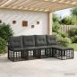 Preview: ARDEBO.de - Outdoor-Sofagarnitur 5 stk. Schwarz und Dunkelgrau Polyester
