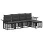 Preview: Outdoor-Sofagarnitur 5 stk. Schwarz und Dunkelgrau Polyester