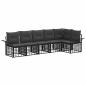 Preview: Outdoor-Sofagarnitur 6 stk. Schwarz und Dunkelgrau Polyester