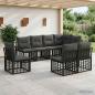 Preview: ARDEBO.de - Outdoor-Sofagarnitur 8 stk. Schwarz und Dunkelgrau Polyester