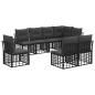 Preview: Outdoor-Sofagarnitur 8 stk. Schwarz und Dunkelgrau Polyester