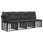 Preview: Outdoor-Sofagarnitur 8 stk. Schwarz und Dunkelgrau Polyester