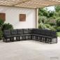 Preview: ARDEBO.de - Outdoor-Sofagarnitur 9 stk. Schwarz und Dunkelgrau Polyester