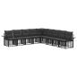 Preview: Outdoor-Sofagarnitur 9 stk. Schwarz und Dunkelgrau Polyester