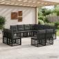 Preview: ARDEBO.de - Outdoor-Sofagarnitur 11 stk. Schwarz und Dunkelgrau Polyester