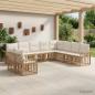 Preview: ARDEBO.de - Outdoor-Sofagarnitur 10 stk. Natürlich und Cremweiß Polyester