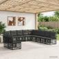 Preview: ARDEBO.de - Outdoor-Sofagarnitur 11 stk. Schwarz und Dunkelgrau Polyester