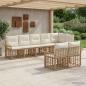 Preview: ARDEBO.de - Outdoor-Sofagarnitur 8 stk. Natürlich und Cremweiß Poly-Rattan