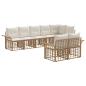 Preview: Outdoor-Sofagarnitur 8 stk. Natürlich und Cremweiß Poly-Rattan