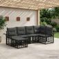 Preview: ARDEBO.de - Outdoor-Sofagarnitur 6 stk. Schwarz und Dunkelgrau Polyester
