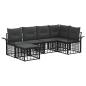 Preview: Outdoor-Sofagarnitur 6 stk. Schwarz und Dunkelgrau Polyester