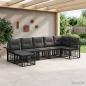 Preview: ARDEBO.de - Outdoor-Sofagarnitur 7 Stk. Schwarz und Dunkelgrau Polyester
