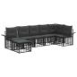 Preview: Outdoor-Sofagarnitur 7 Stk. Schwarz und Dunkelgrau Polyester
